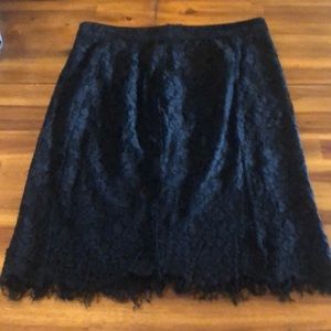 Black lace A line skirt size Large.